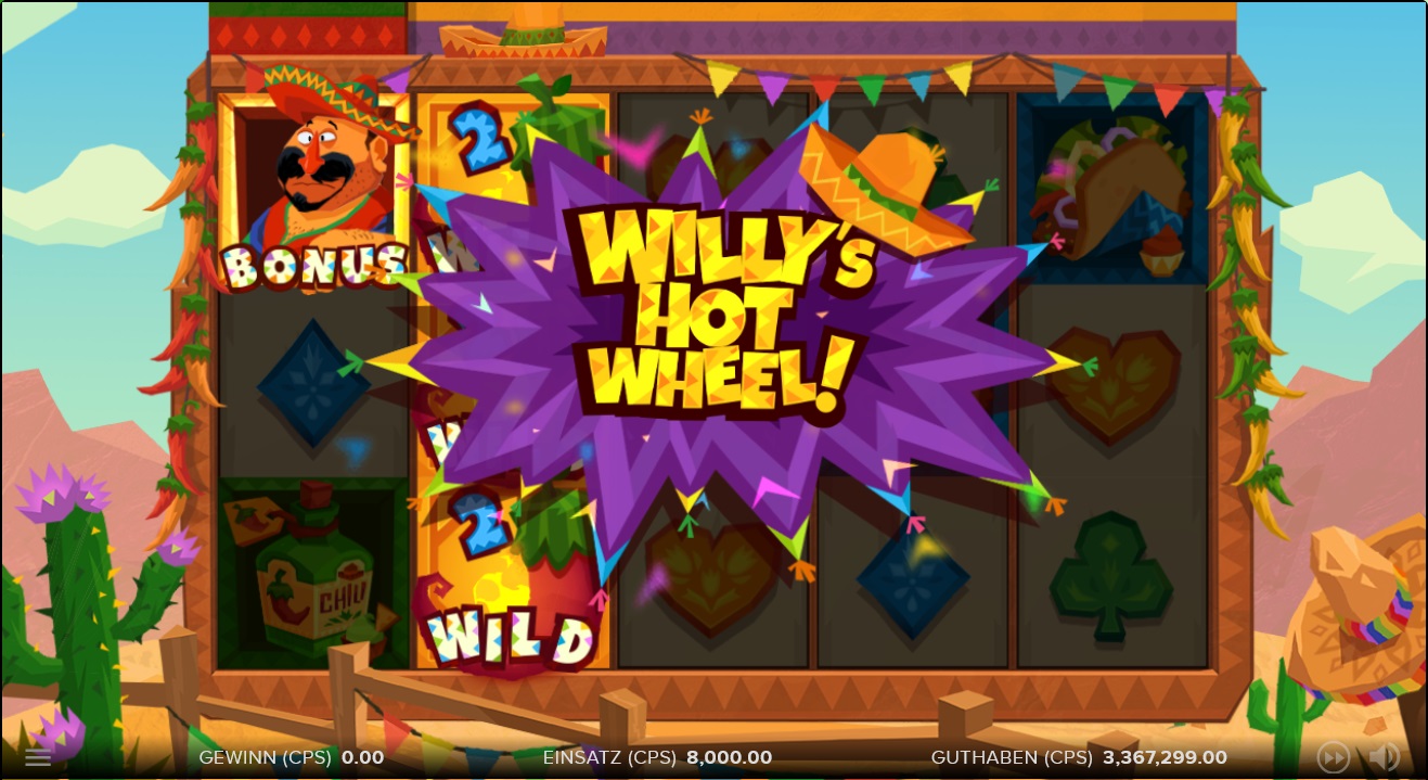 Willy's Hot Wheel Extrabonus Bildschirm